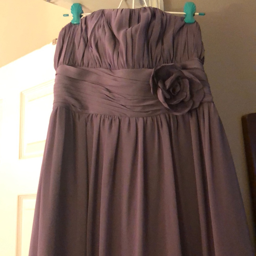 Lavender grey bridesmaid dress